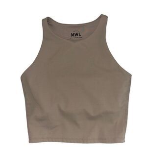 Madewell MWL Form Racerback Crop Top neutral tan beige xs
